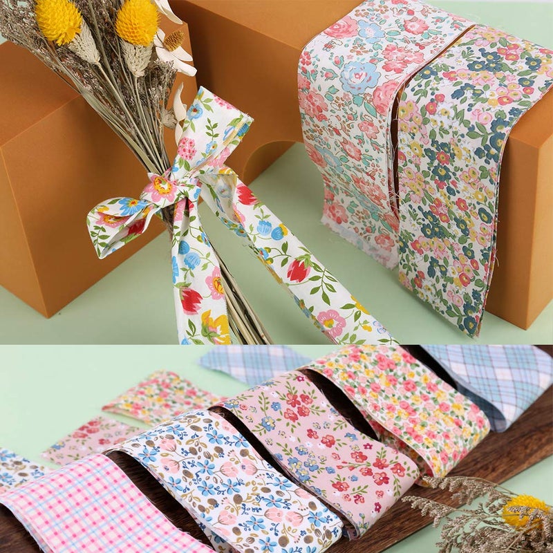 ZMAAGG 40 PCS Jelly Roll Fabric, Floral Fabric Squares Patchwork Sewing Roll Soft Cotton Fabrics for Quilting Crafting Fabrics Strips Bundle for DIY Craft Decoration, Cushions, Tablecloths Making - Image 5